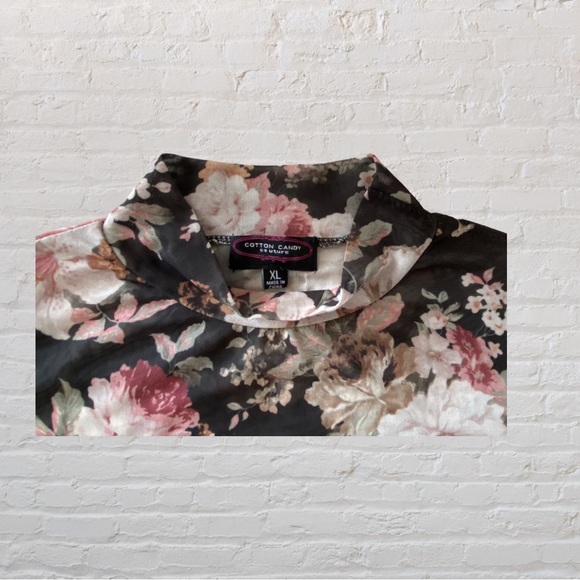 34. COTTON CANDY COUTURE Sheer Black Floral Bodysuit - Ladies Size XL - Picture 3 of 4